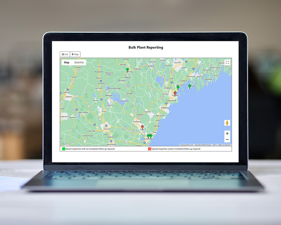 bulk plant locations screenshot on laptop