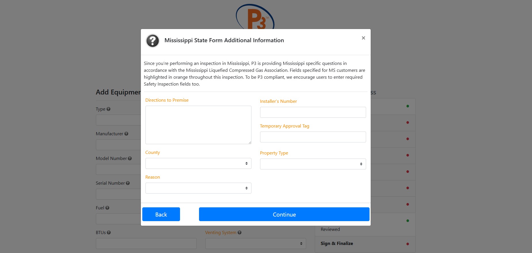 Mississippi state form additional information